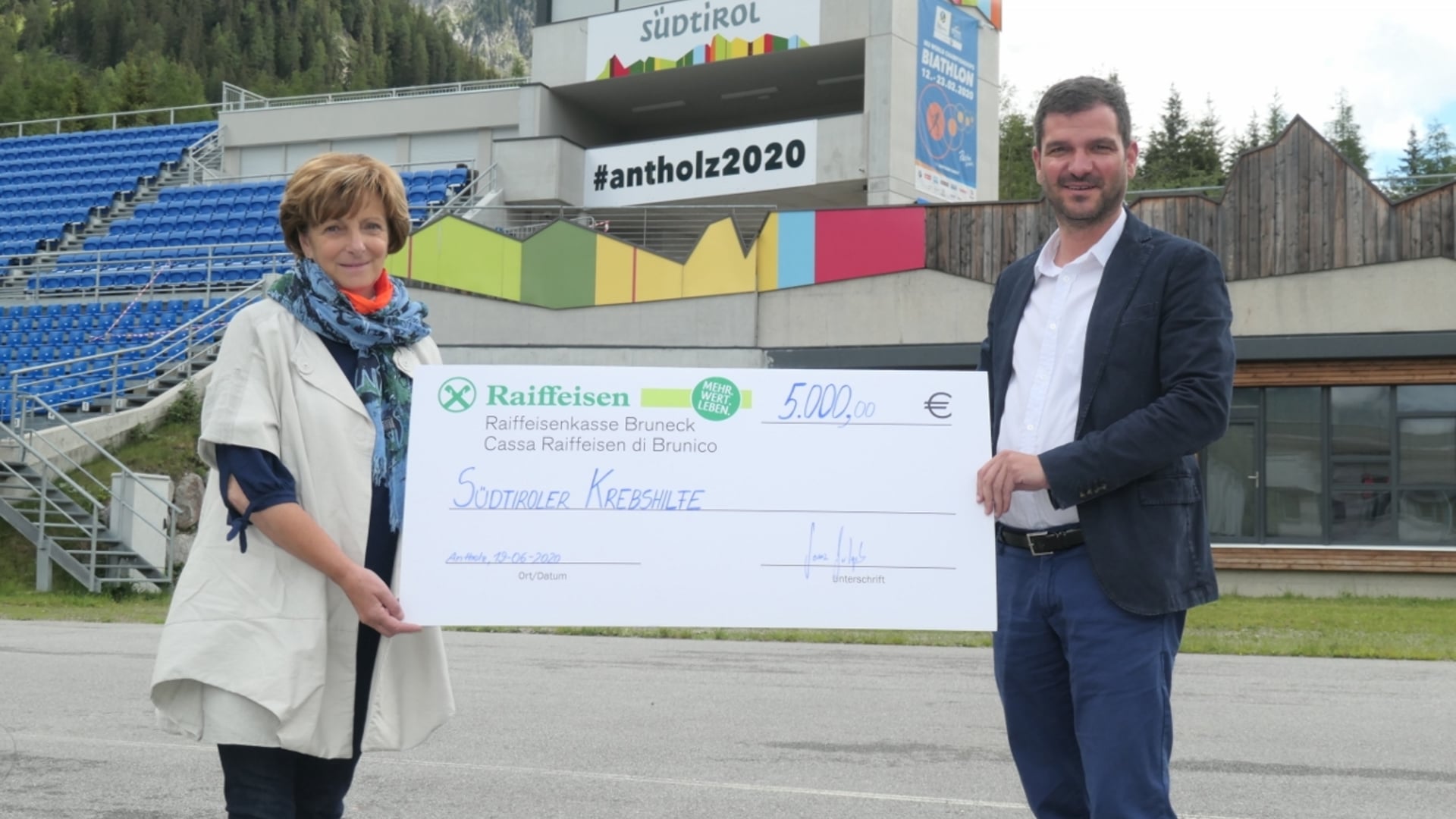 19.06.2020 - The Biathlon World Championship Antholz supports South Tyrolean cancer aid