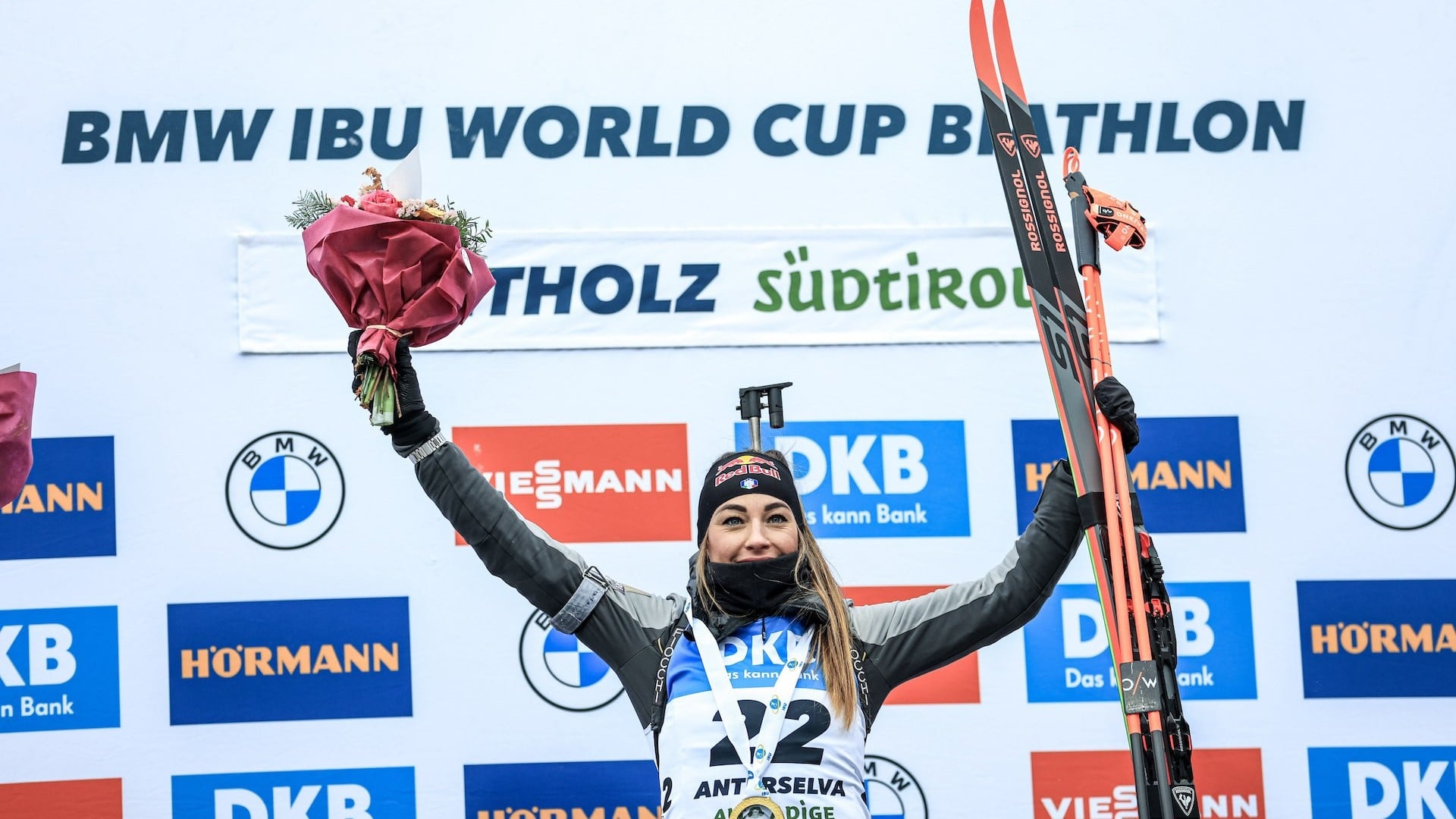 19.01.2023 - Dorothea Wierer rejoices after winning on opening day in Antholz